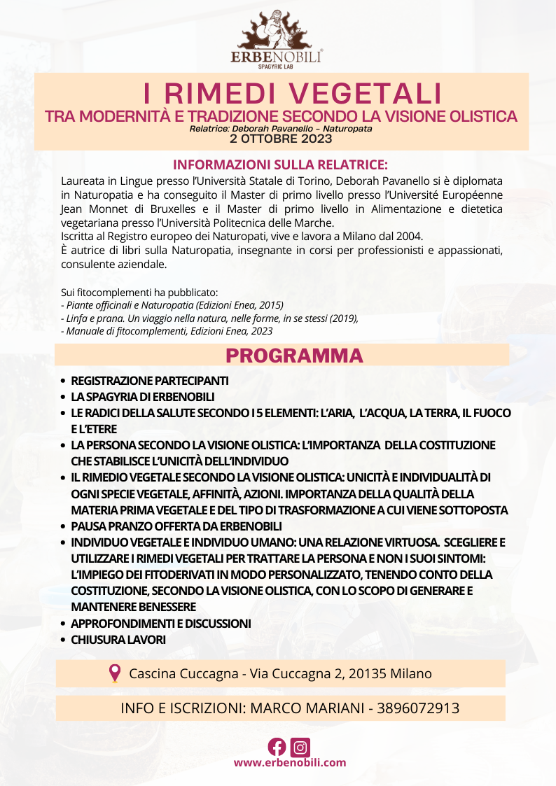 I RIMEDI VEGETALI TRA MODERNITÀ E TRADIZIONE SECONDO LA VISIONE OLISTICA