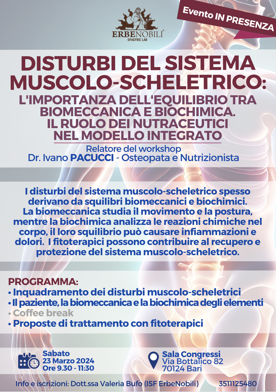 DISTURBI DEL SISTEMA MUSCOLO-SCHELETRICO: L'IMPORTANZA DELL'EQUILIBRIO TRA BIOMECCANICA E BIOCHIMICA. IL RUOLO DEI NUTRACEUTICI NEL MODELLO INTEGRATO.