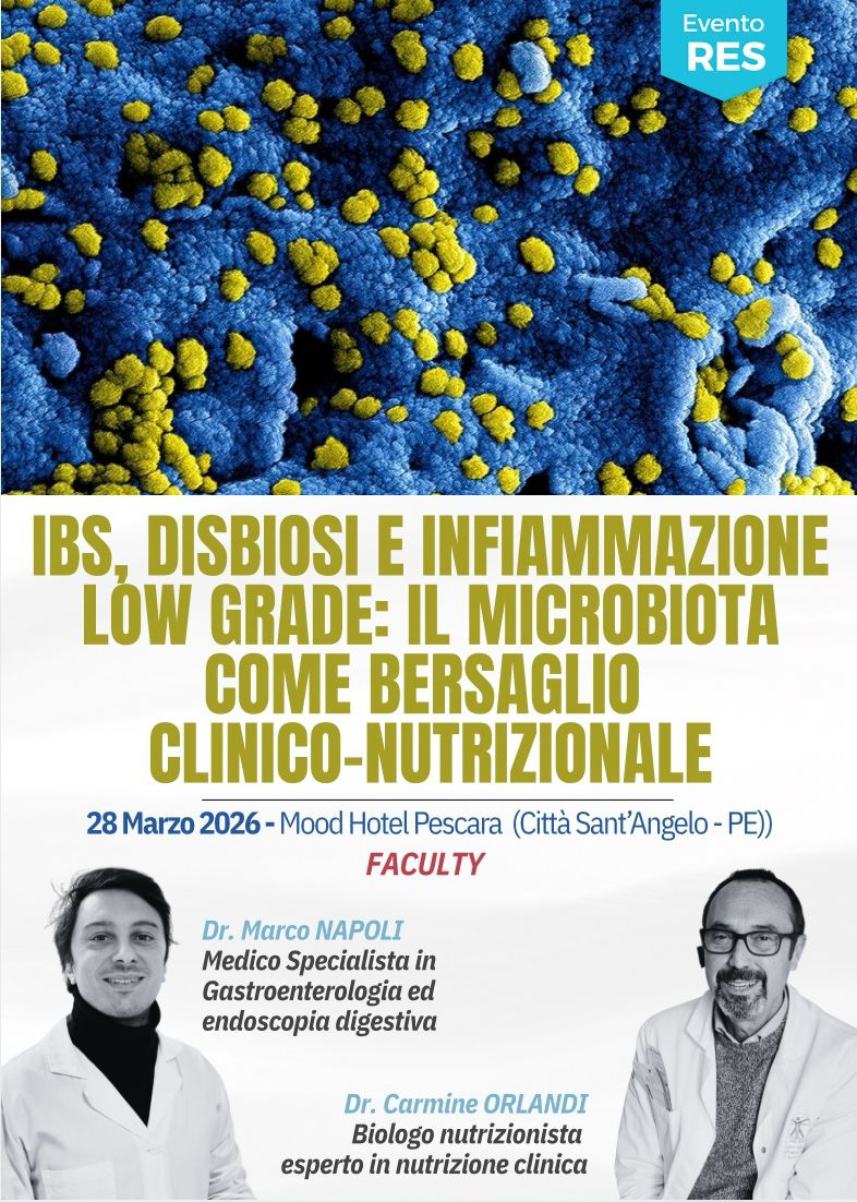 PESCARA - IBS, DISBIOSI E INFIAMMAZIONE LOW-GRADE: IL MICROBIOTA COME BERSAGLIO CLINICO-NUTRIZIONALE