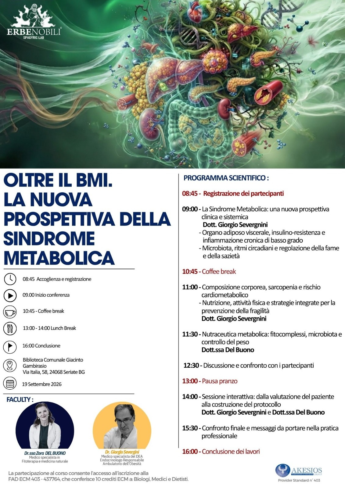 SERIATE - OLTRE IL BMI. LA NUOVA PROSPETTIVA DELLA SINDROME METABOLICA