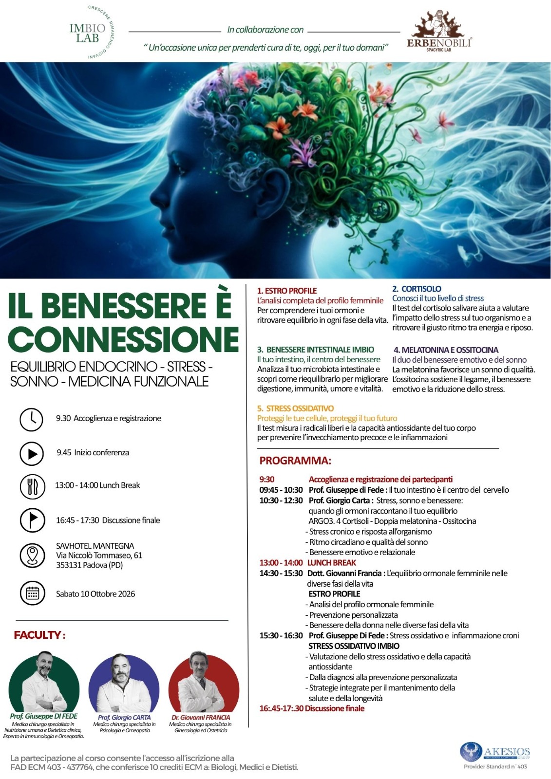 PADOVA - IL BENESSERE È CONNESSIONE. EQUILIBRIO ENDOCRINO - STRESS - SONNO - MEDICINA FUNZIONALE