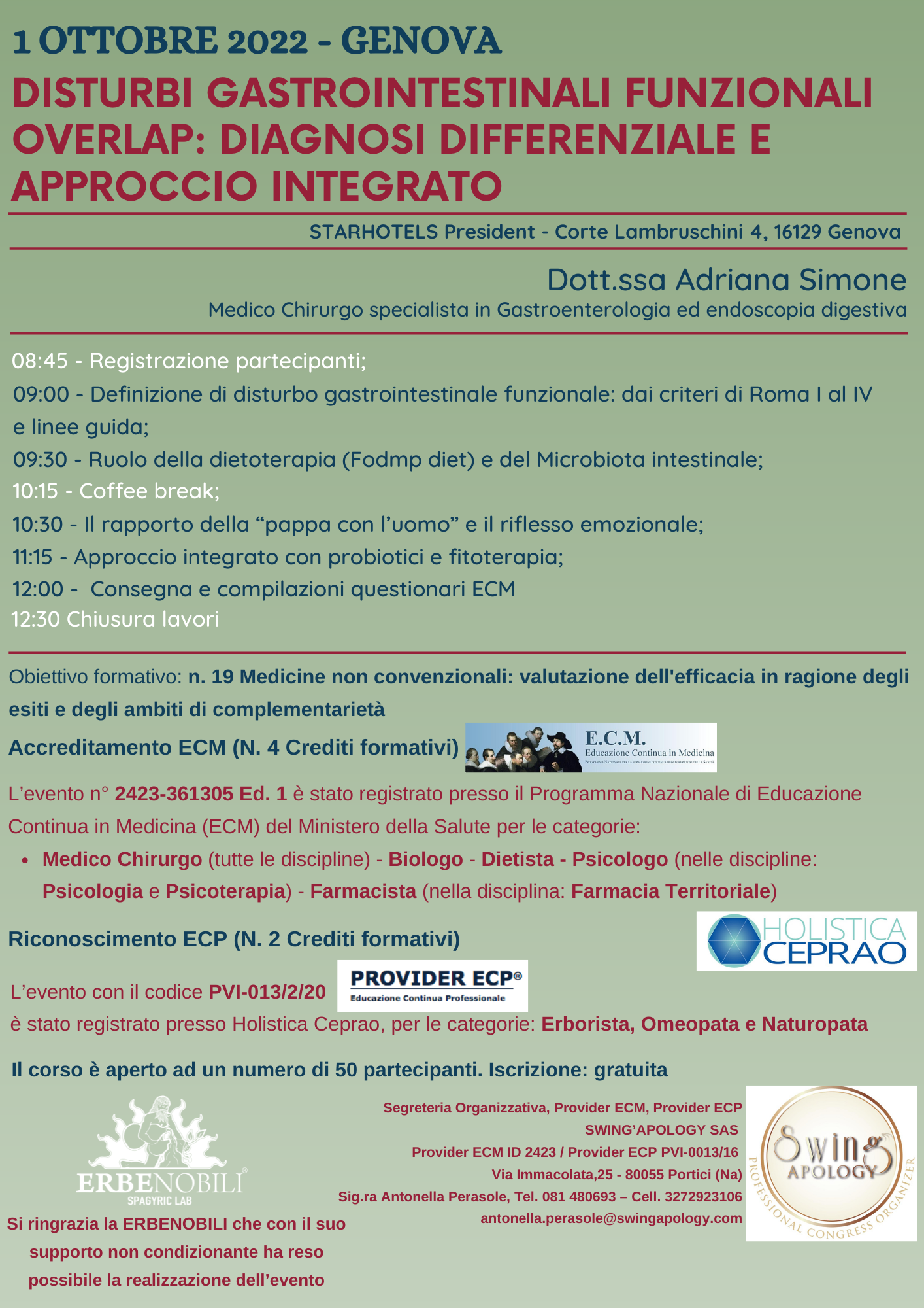 DISTURBI GASTROINTESTINALI FUNZIONALI OVERLAP: DIAGNOSI DIFFERENZIALE E APPROCCIO INTEGRATO